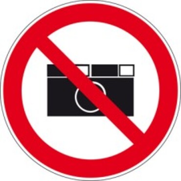 Pictogram 211 Ø 200mm polyester zelfklevend - fotograferen verboden